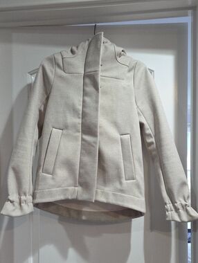 Lululemon Wsterproof Beige Plaid Insulated Hooded Jacket Size 2
